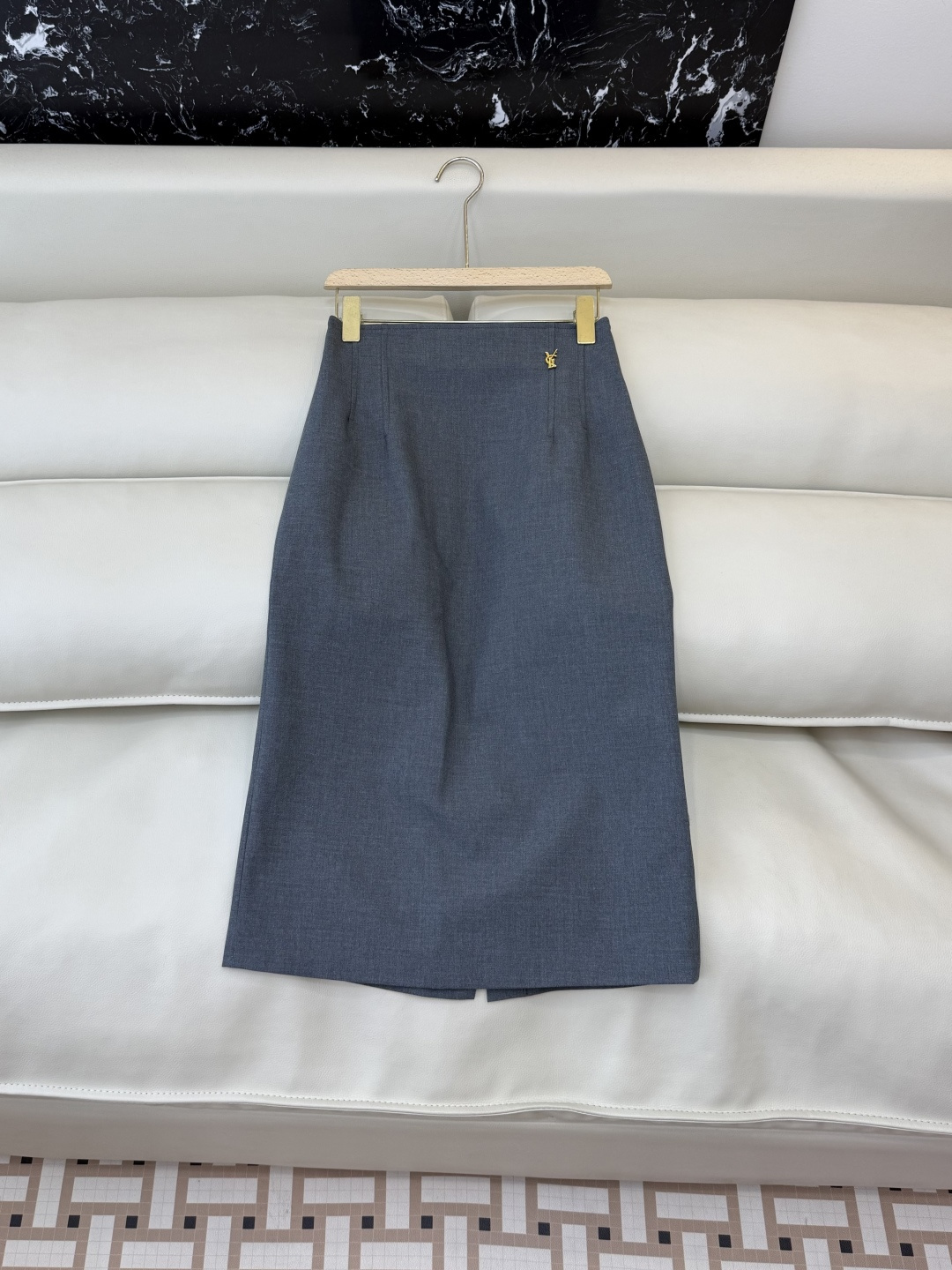 CY0102#新款半裙🌾YSL 开叉设计显瘦长半裙 白色黑色 灰色 SML