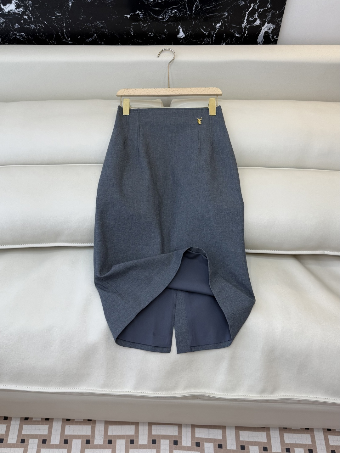 CY0102#新款半裙🌾YSL 开叉设计显瘦长半裙 白色黑色 灰色 SML