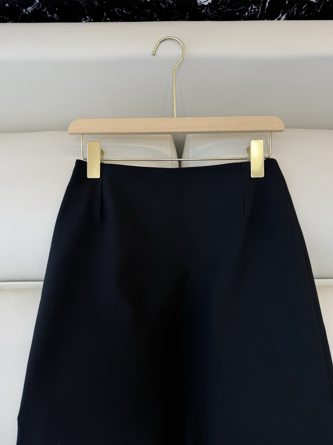 CY0103#新款半裙🌾PR 三角标 开叉设计显瘦 半裙 黑色 灰色 SML