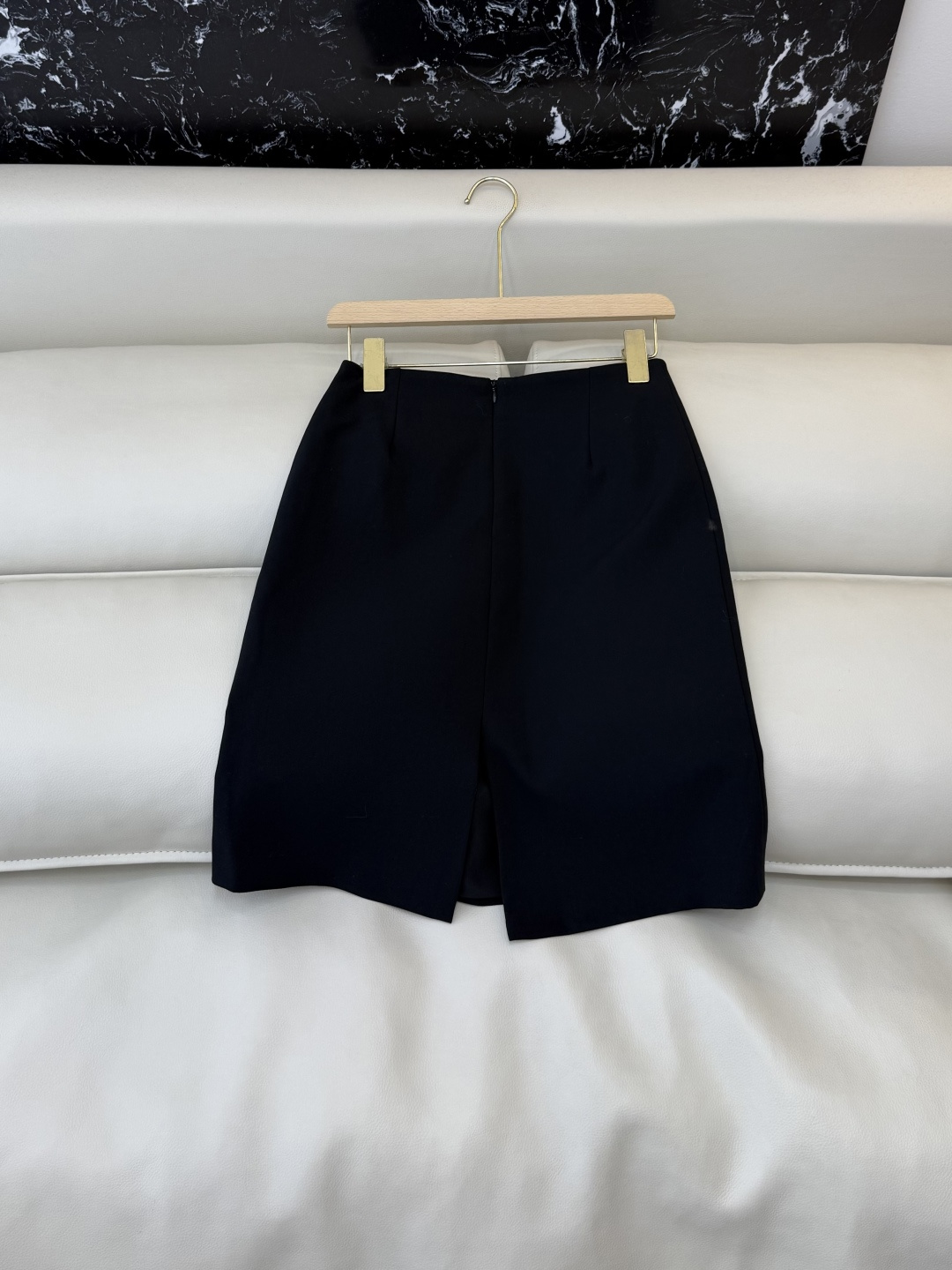 CY0103#新款半裙🌾PR 三角标 开叉设计显瘦 半裙 黑色 灰色 SML