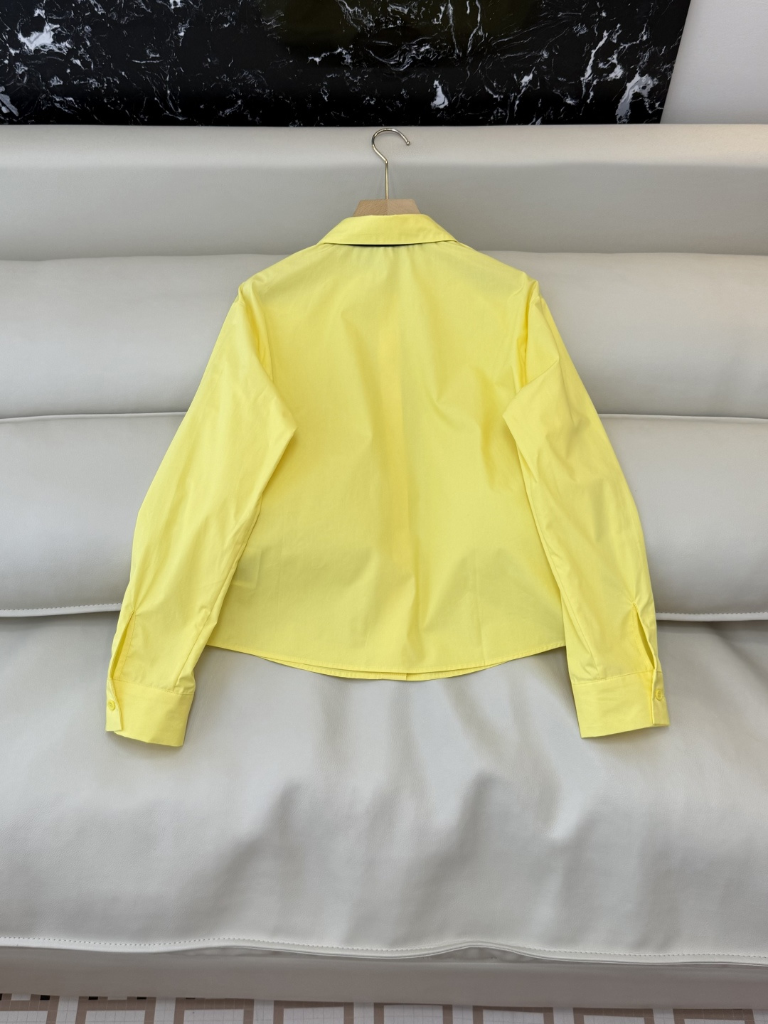 CY0109#新款衬衫🌾PR 三角标 翻领修身长袖 衬衫 白色 粉色 黄色 SM L