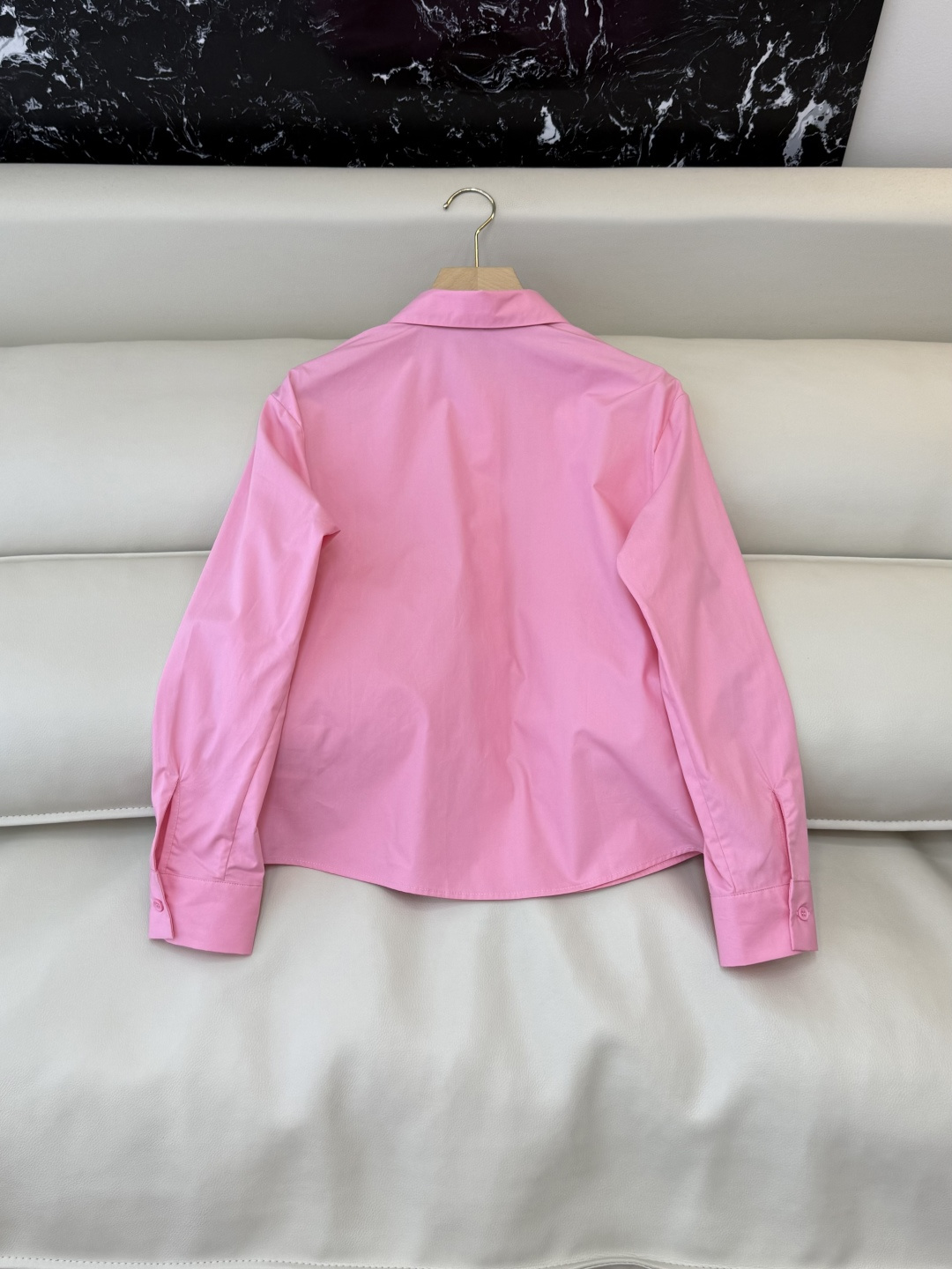 CY0109#新款衬衫🌾PR 三角标 翻领修身长袖 衬衫 白色 粉色 黄色 SM L