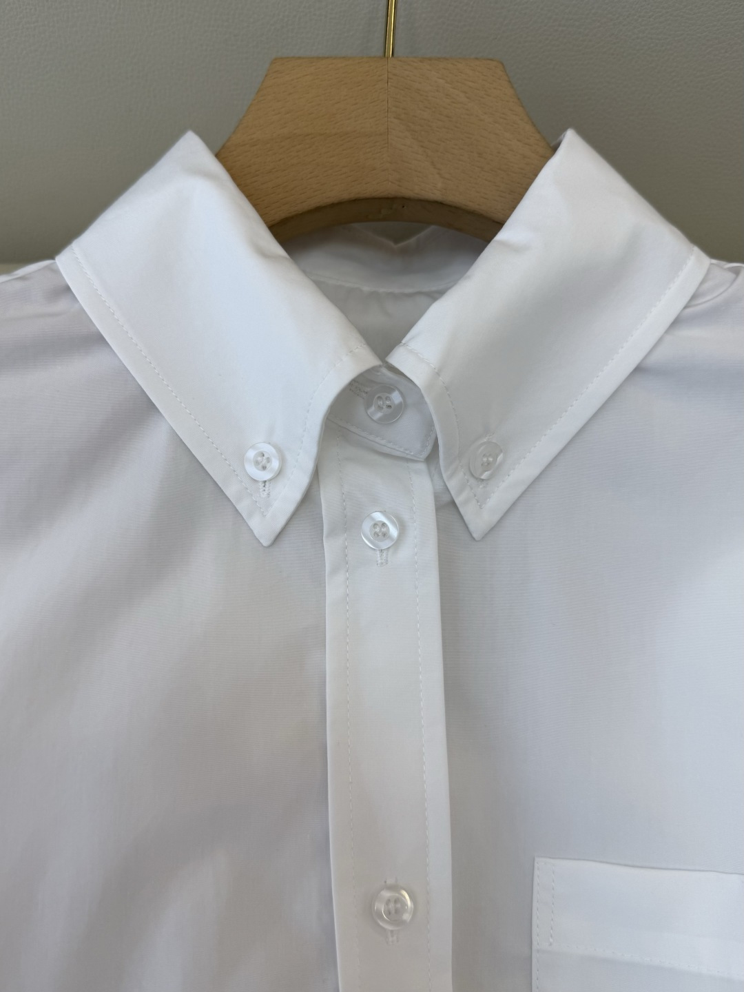 CY0112#新款衬衫🌾PR 字母绣花 翻领修身短袖 衬衫 白色 SM L