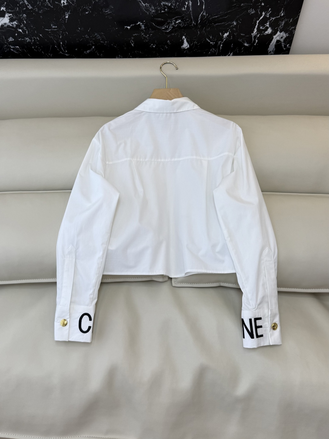 CY0111#新款衬衫🌾Ce 字母绣花 翻领修身长袖 衬衫 白色 粉色 蓝色 SM L