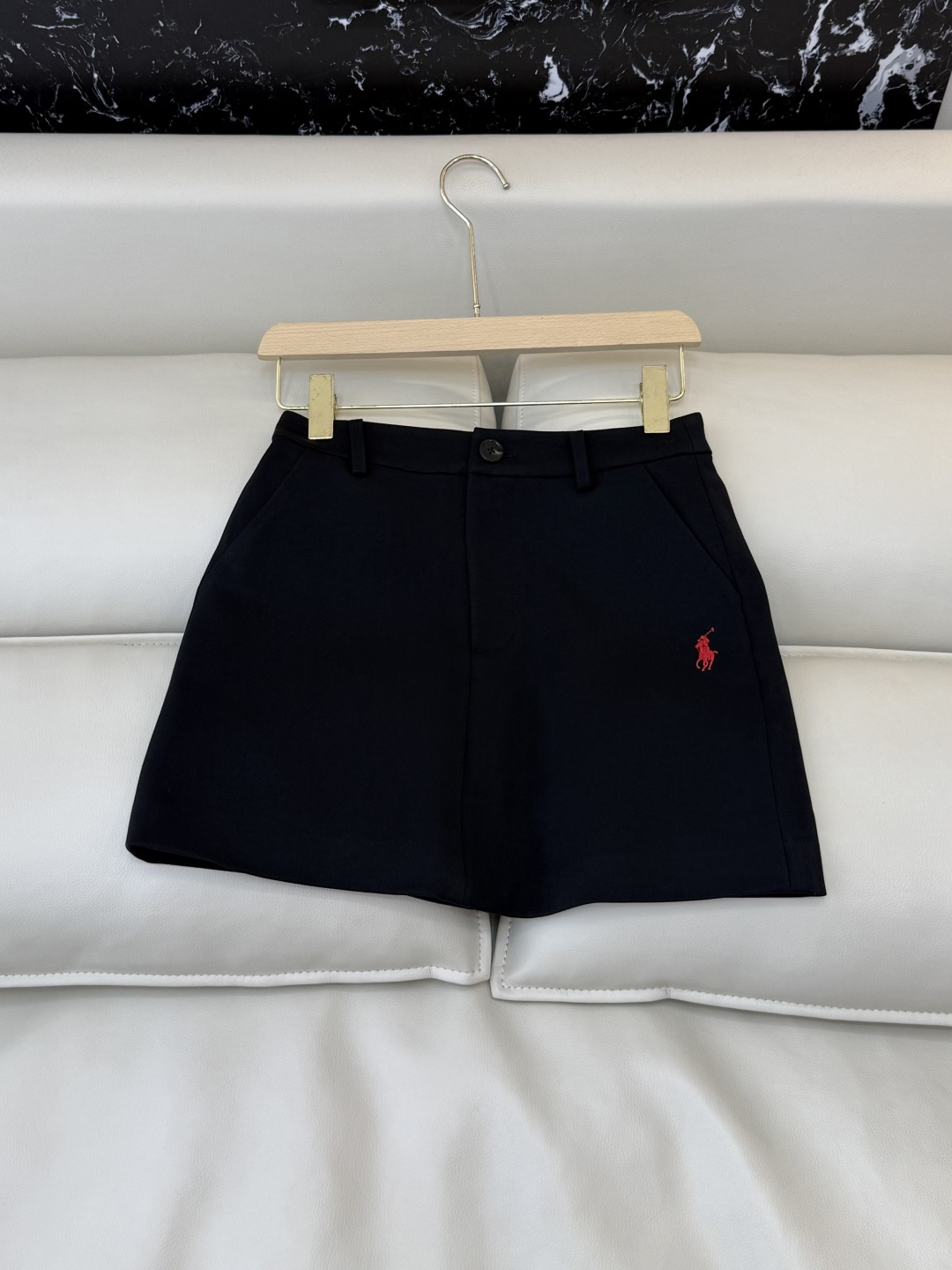 CY0104#新款半裙🌾Polo 绣花logo 显瘦 半裙 黑色 白色 蓝色 SML