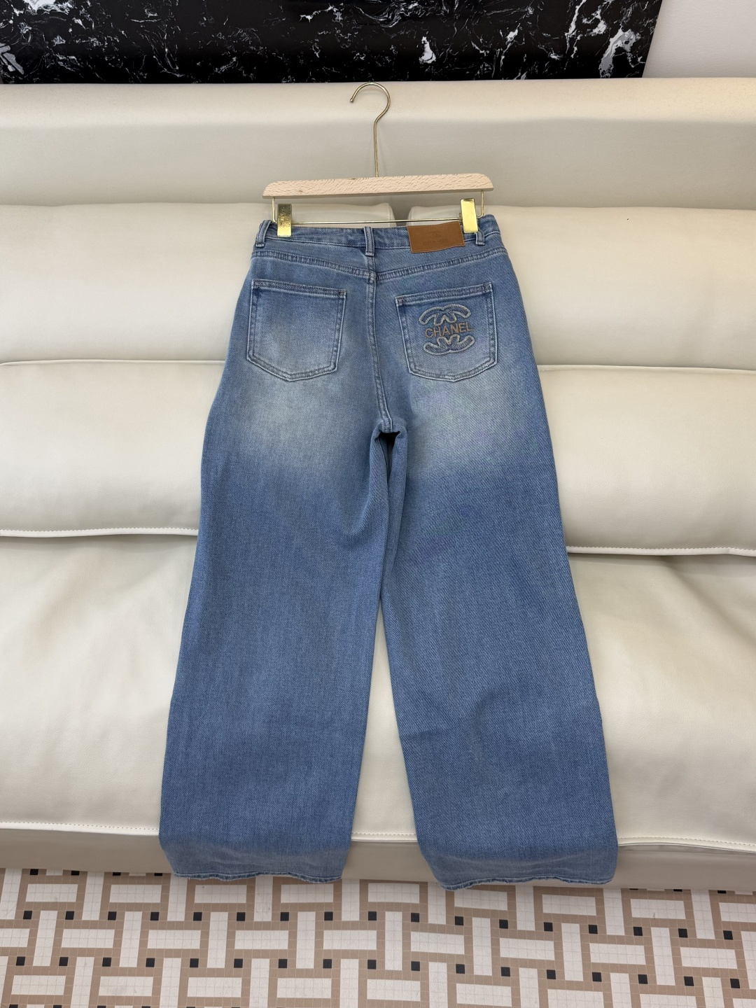 AW029#新款牛仔裤P‼️CH* logo弹力牛仔裤 浅蓝色 黑色 26-30