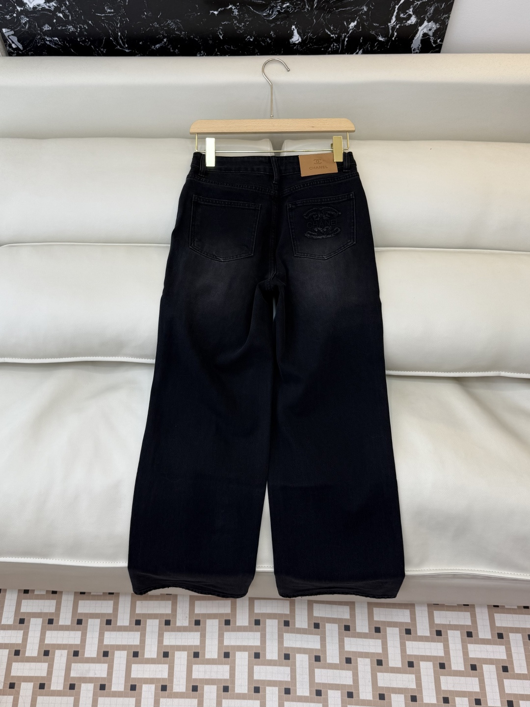 AW029#新款牛仔裤P‼️CH* logo弹力牛仔裤 浅蓝色 黑色 26-30