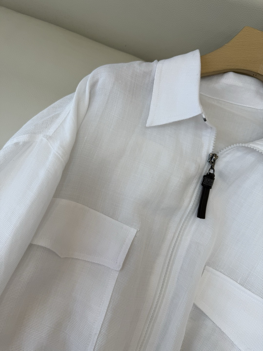 QGL045#新款套装🌾BC 100% 亚麻 长袖拉链外套➕长裤套装 白色 36/38/40