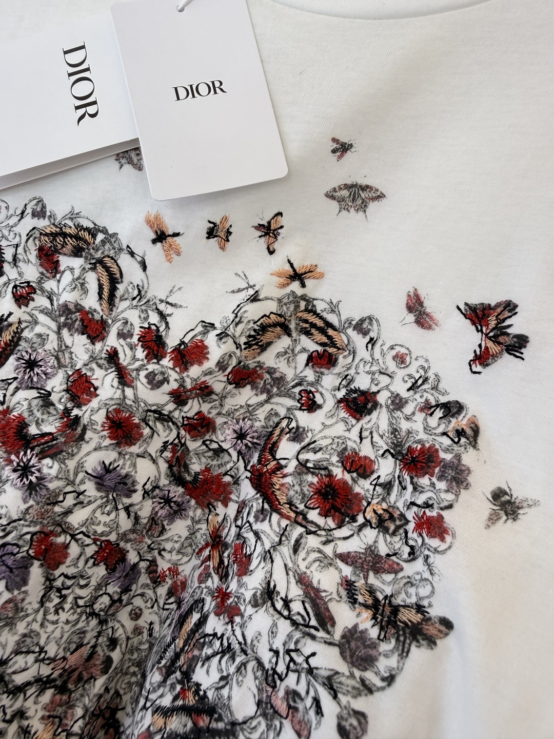 QG0165#新款T恤⚠️特批195‼️dior 顶级版 85% 棉 15% 麻 爱心 印花短袖T恤 S