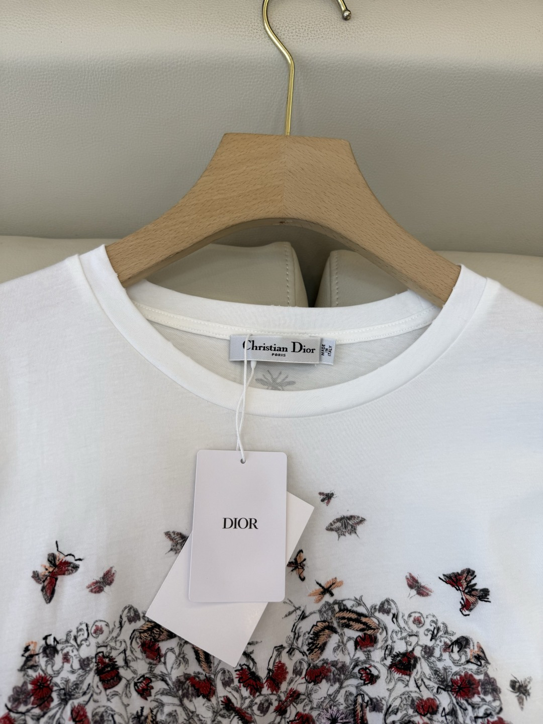 QG0165#新款T恤⚠️特批195‼️dior 顶级版 85% 棉 15% 麻 爱心 印花短袖T恤 S