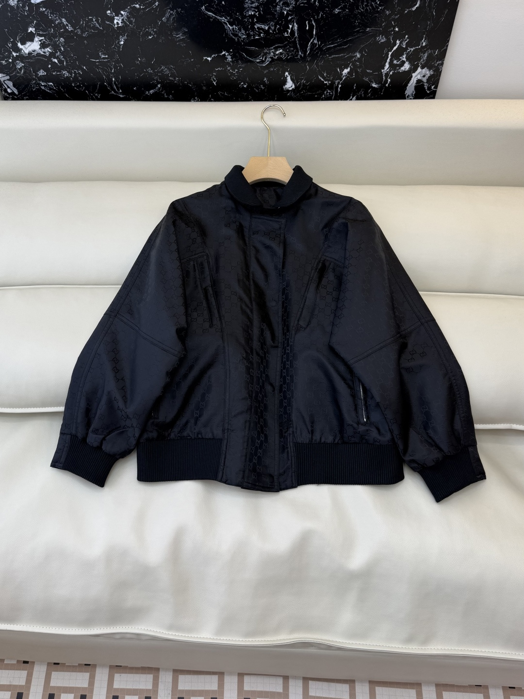 GU025#新款外套‼️L V 重工提花暗纹 长袖 外套 SML