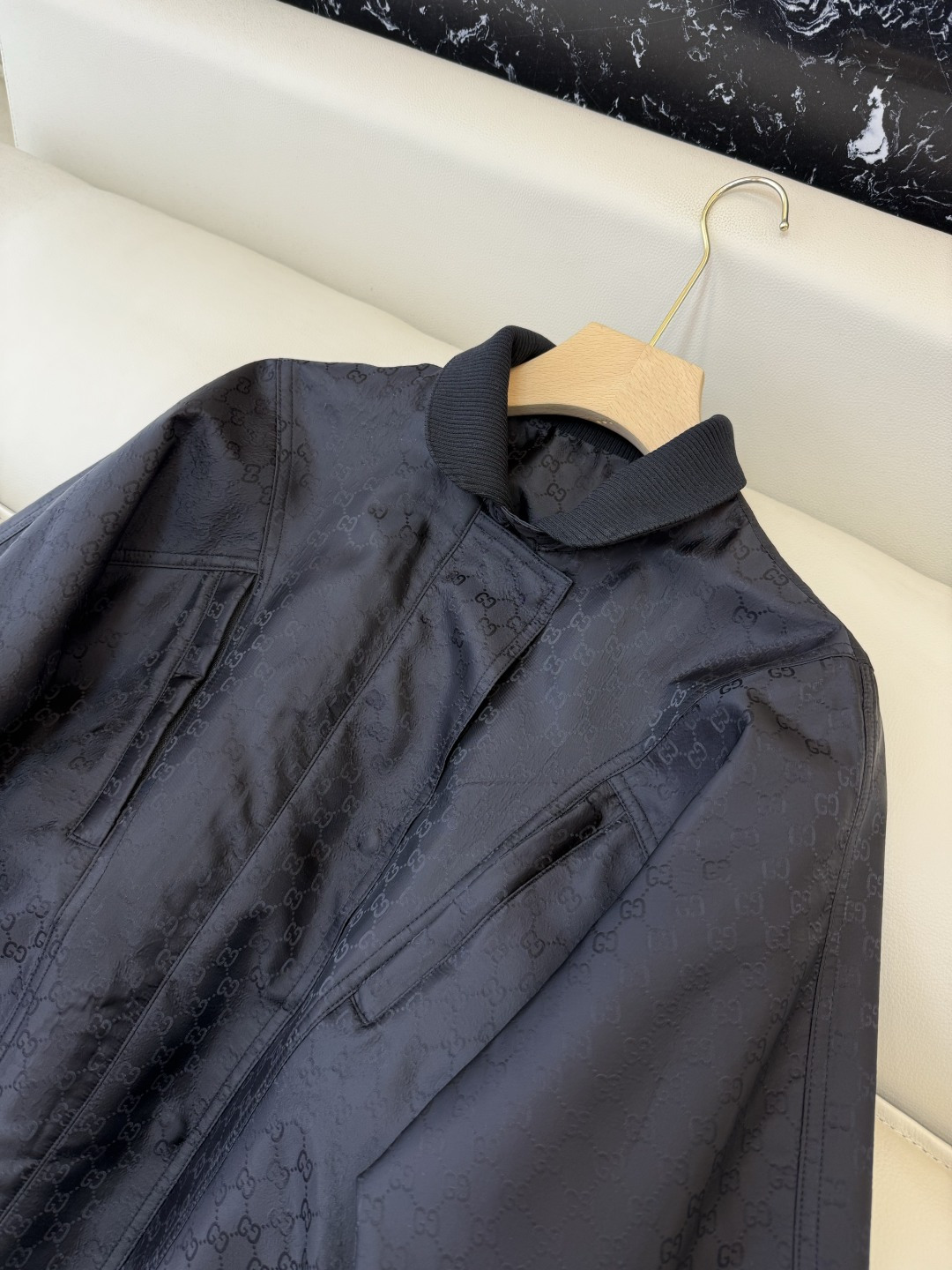 GU025#新款外套‼️L V 重工提花暗纹 长袖 外套 SML