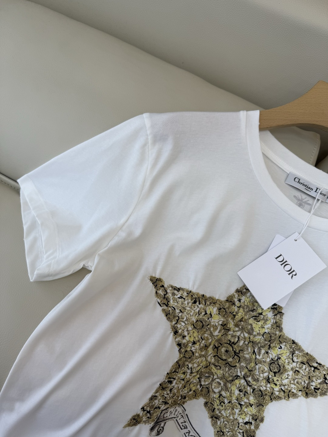 QG0166#新款T恤⚠️特批190‼️dior 顶级版 85% 棉 15% 麻 爱心 五角星⭐️短袖T