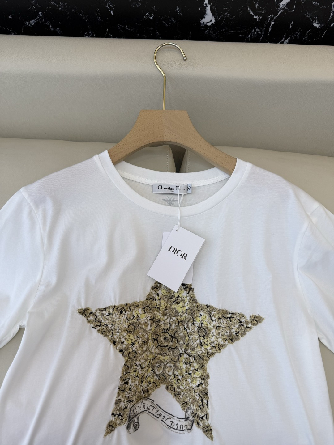 QG0166#新款T恤⚠️特批190‼️dior 顶级版 85% 棉 15% 麻 爱心 五角星⭐️短袖T