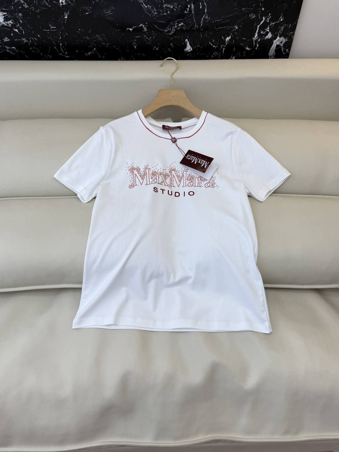 QG0164#新款T恤⚠️特批175‼️MAx 顶级版 字母烫钻 短袖T恤 SML