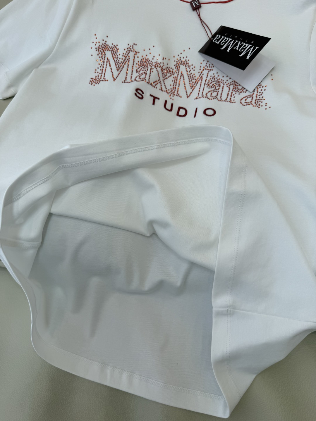 QG0164#新款T恤⚠️特批175‼️MAx 顶级版 字母烫钻 短袖T恤 SML