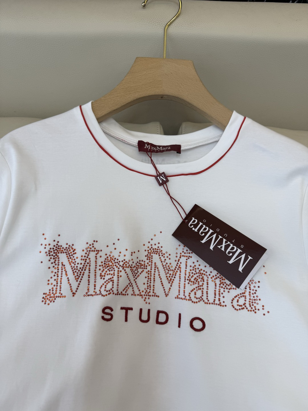 QG0164#新款T恤⚠️特批175‼️MAx 顶级版 字母烫钻 短袖T恤 SML