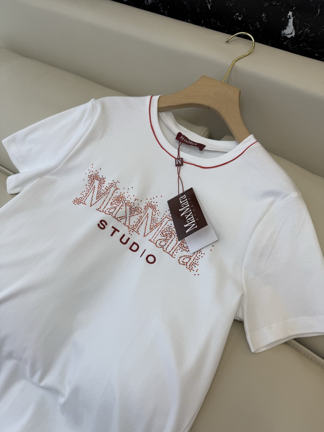 QG0164#新款T恤⚠️特批175‼️MAx 顶级版 字母烫钻 短袖T恤 SML