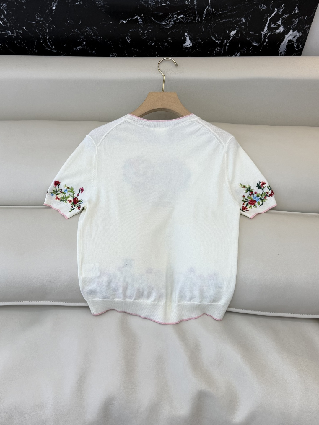 QG0167#新款T恤‼️Dior 爱心绣花 针织短袖毛衣T恤 SML