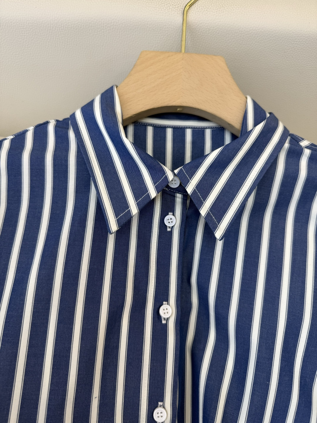 QD8071#新款衬衫🌾BC 最新款条纹 宽松袖 衬衫 蓝色 36/38/40/42