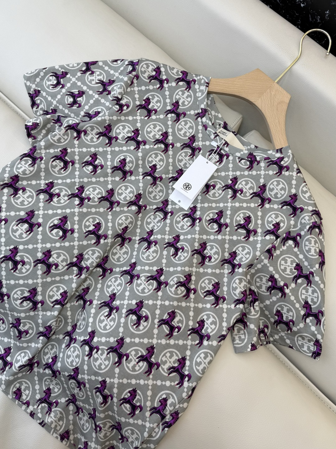 QG0169#新款T恤‼️Tory Burch 字母印花 短袖T恤 白色 SML