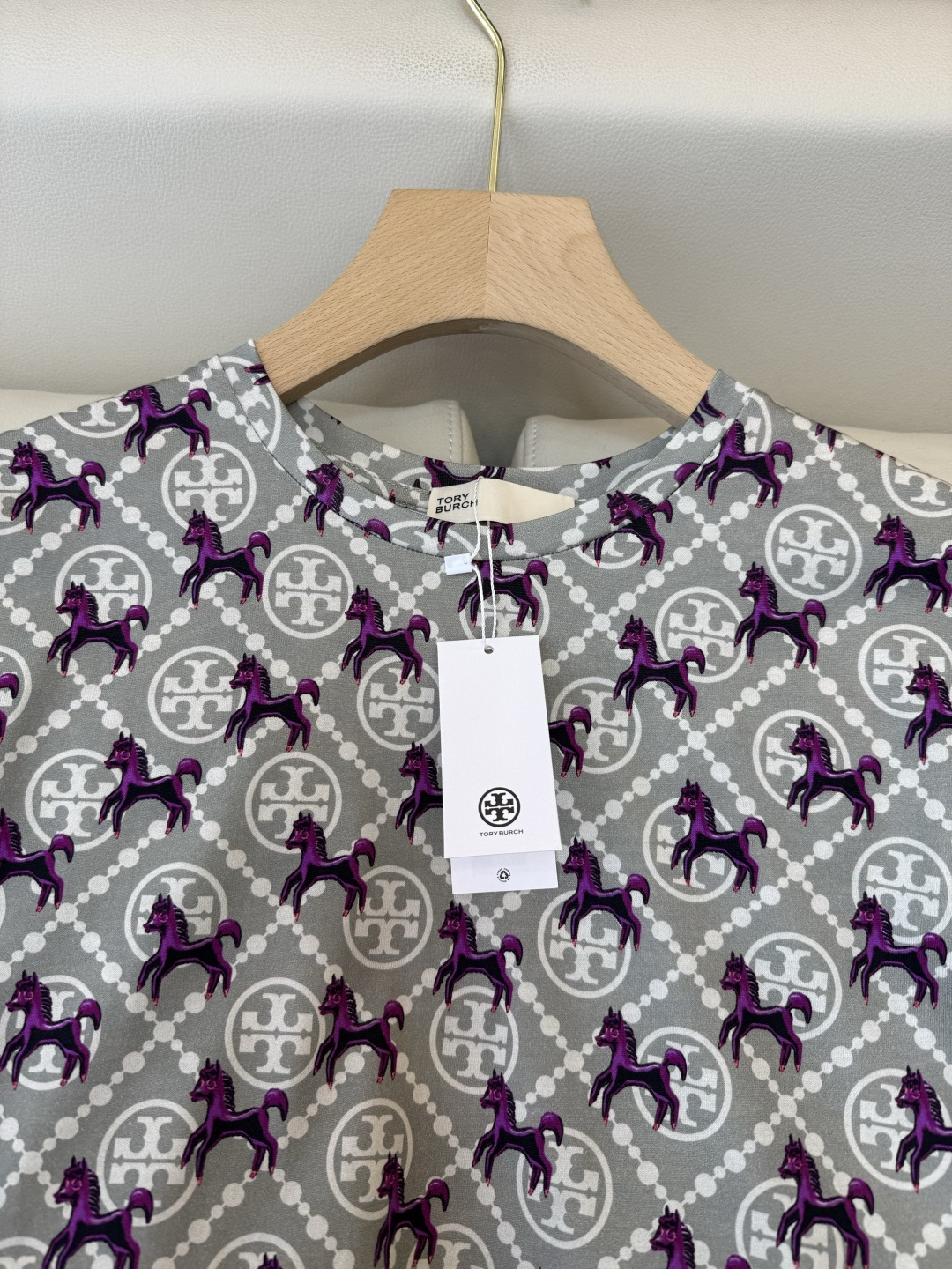 QG0169#新款T恤‼️Tory Burch 字母印花 短袖T恤 白色 SML