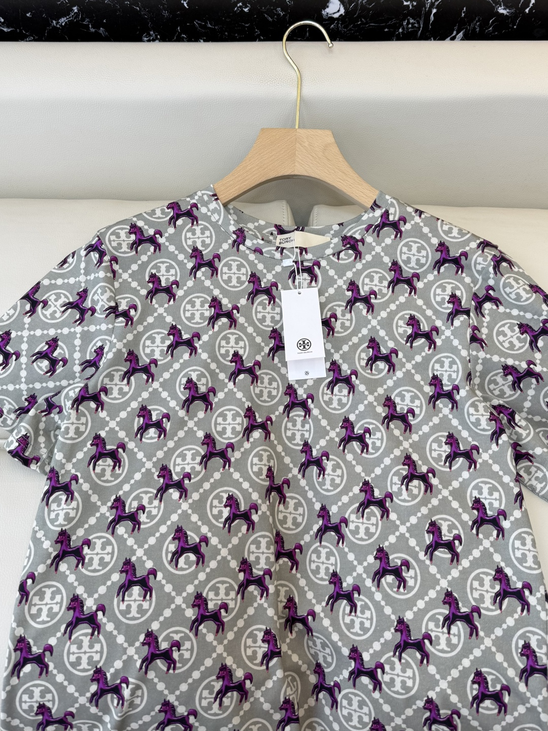 QG0169#新款T恤‼️Tory Burch 字母印花 短袖T恤 白色 SML