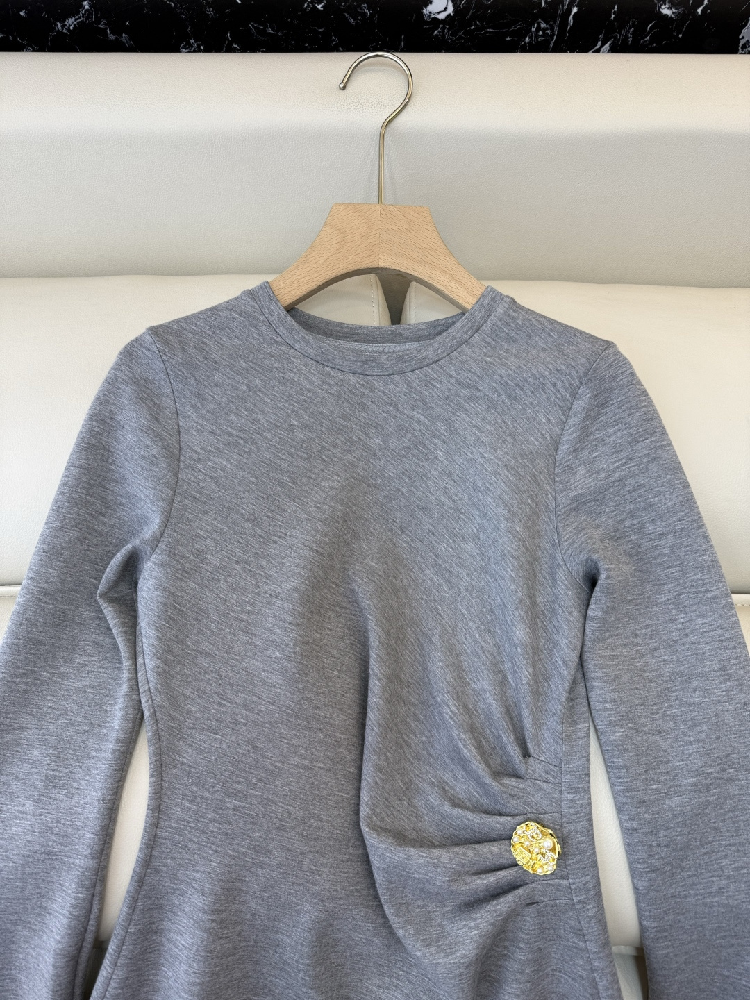 YZ002#新款连衣裙‼️YSL 显瘦修身长袖连衣裙 灰色 SML