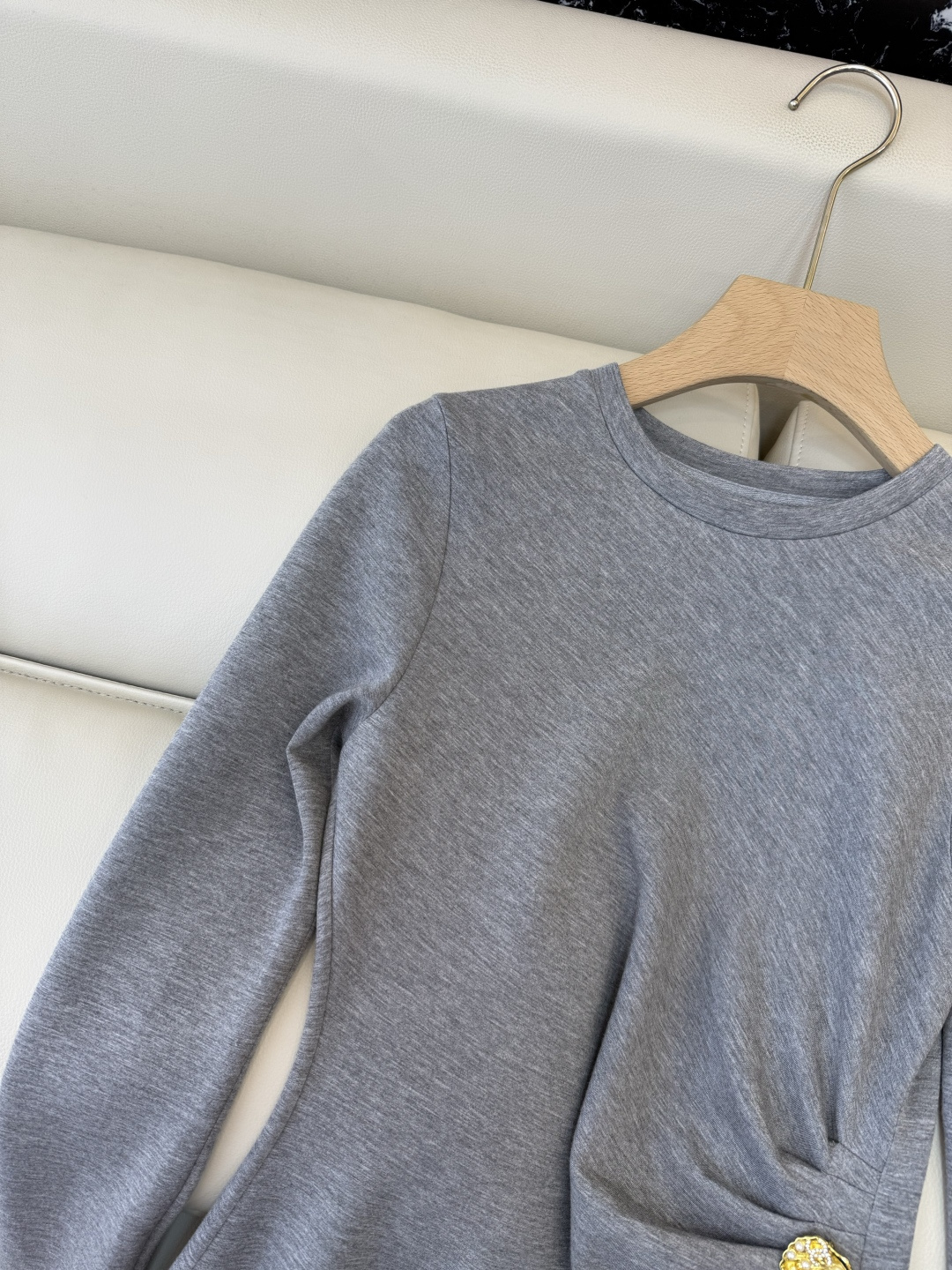 YZ002#新款连衣裙‼️YSL 显瘦修身长袖连衣裙 灰色 SML