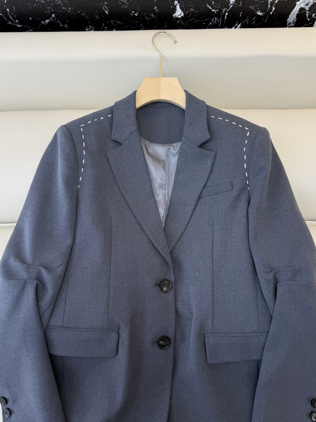 YZ001#新款外套P‼️明线装饰 长袖外套西装 灰色 SML