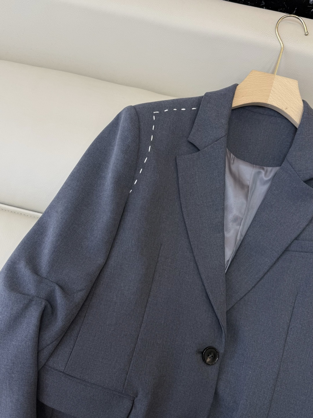 YZ001#新款外套P‼️明线装饰 长袖外套西装 灰色 SML