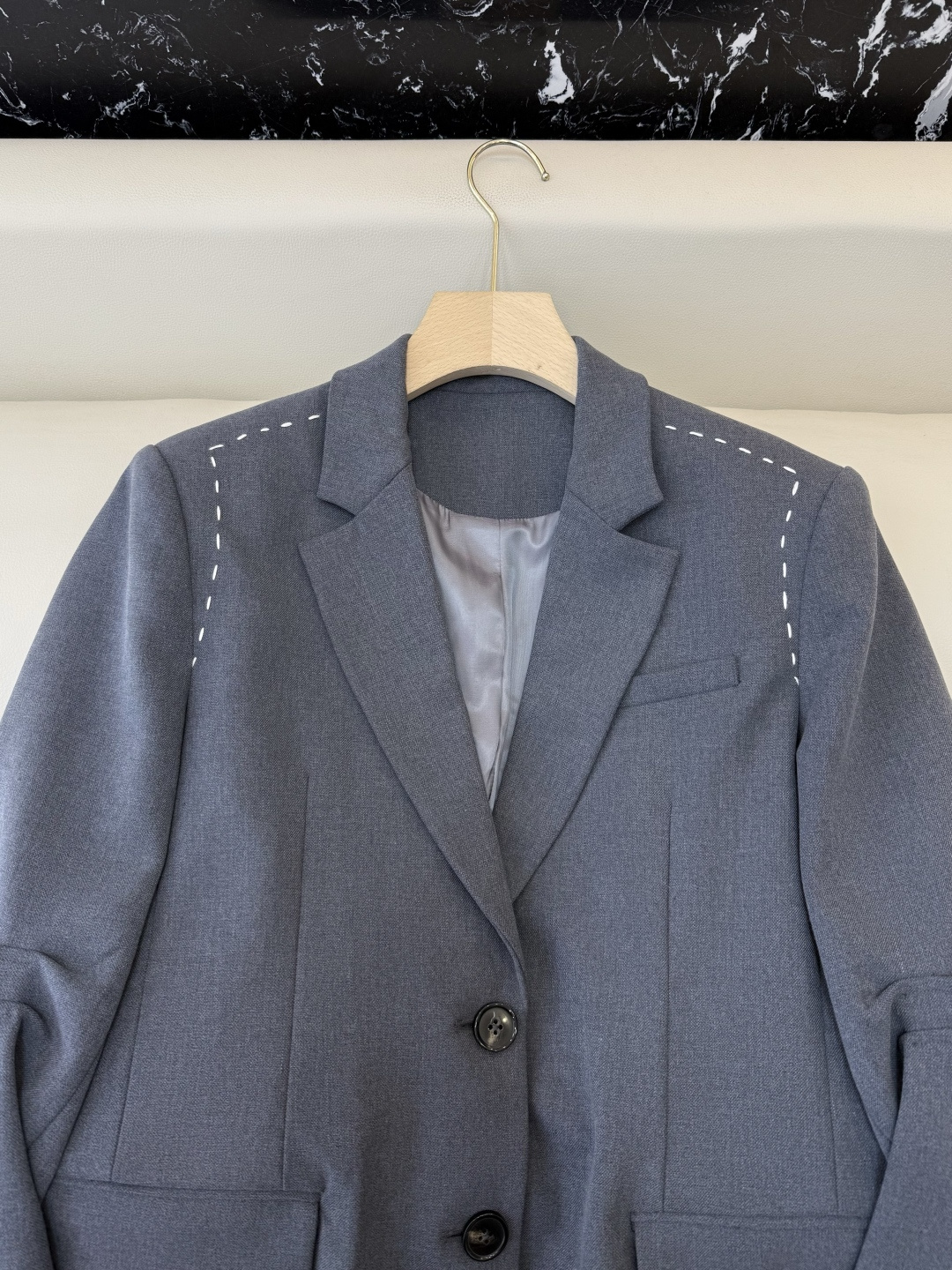 YZ001#新款外套P‼️明线装饰 长袖外套西装 灰色 SML