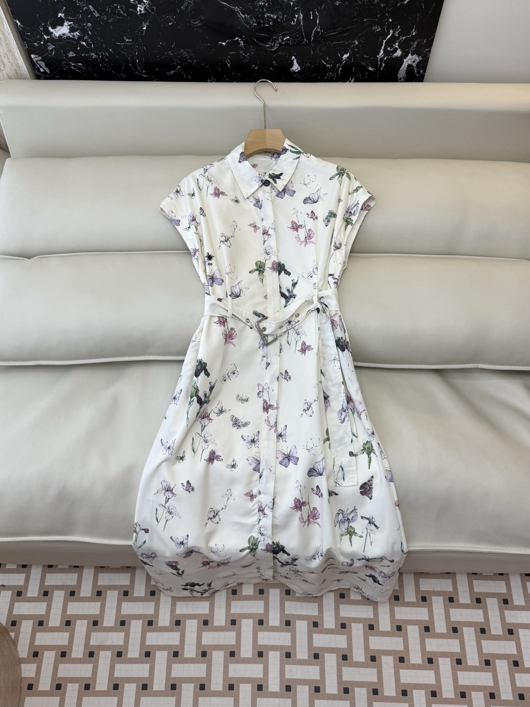 YZ006#新款连体裙P‼️Dior 蝴蝶印花短袖连衣裙 SML