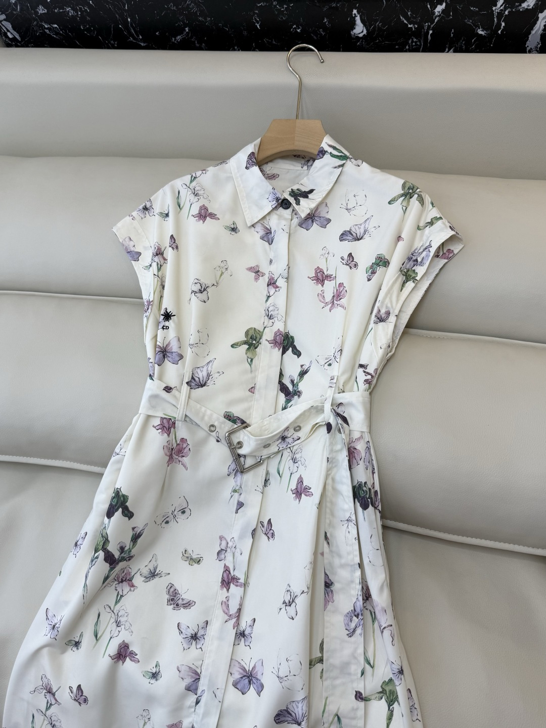 YZ006#新款连体裙P‼️Dior 蝴蝶印花短袖连衣裙 SML