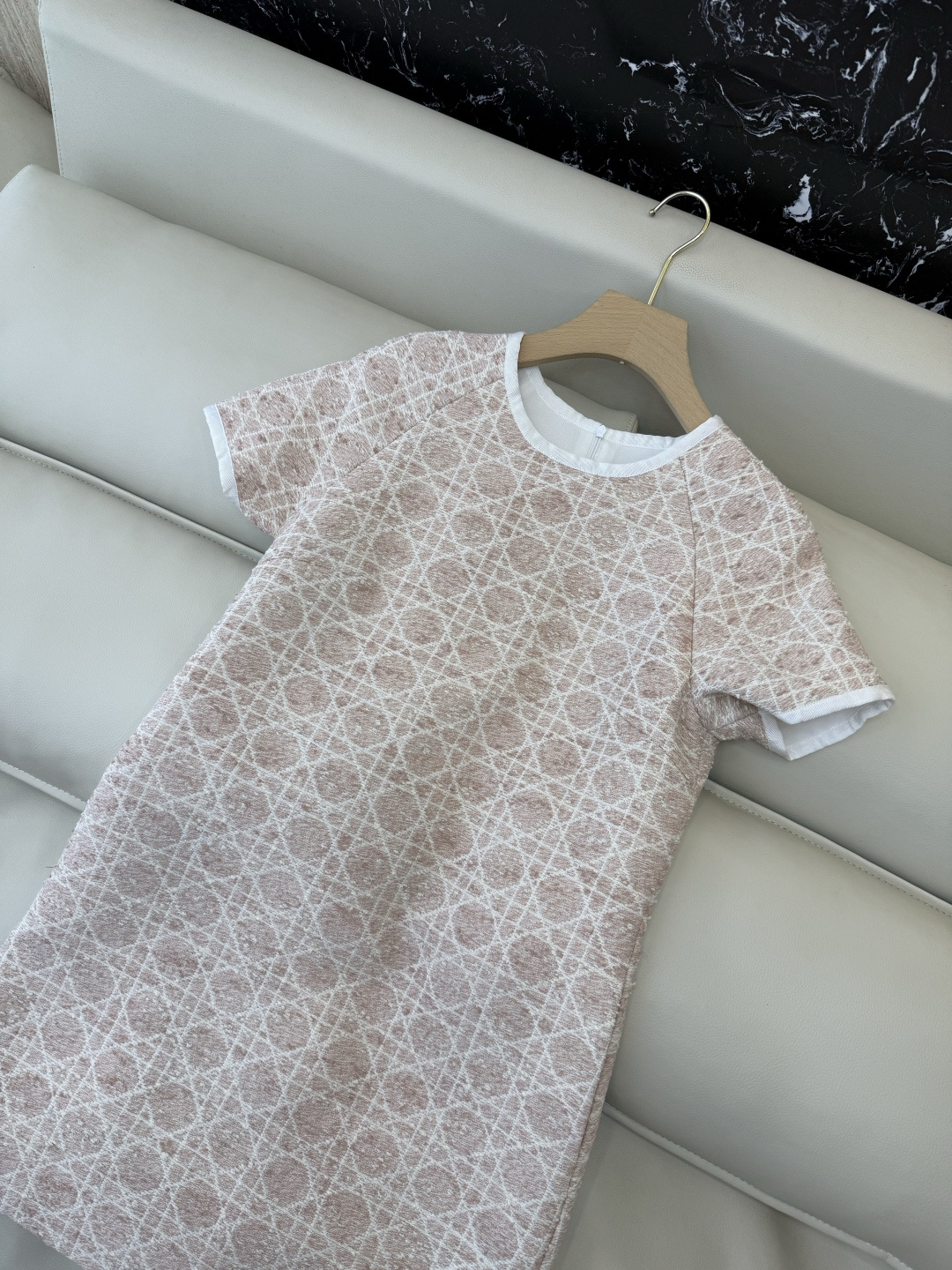 YZ004#新款连衣裙P‼️Dior 短袖 高贵典雅连衣裙 蓝色 粉色 SML