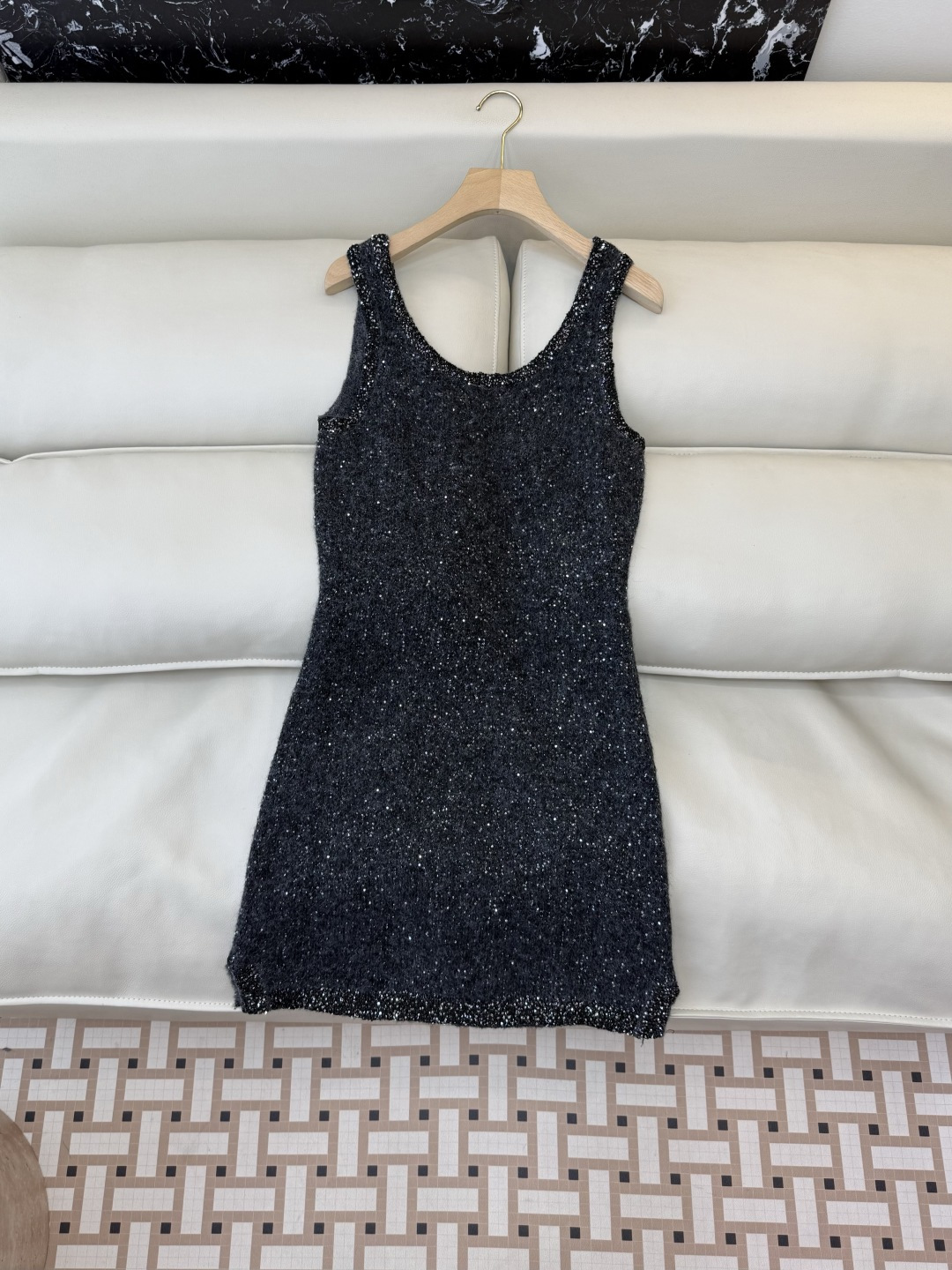 YZ003#新款连衣裙P‼️Chanel U型领 无袖显瘦 闪闪连衣裙 36/38/40