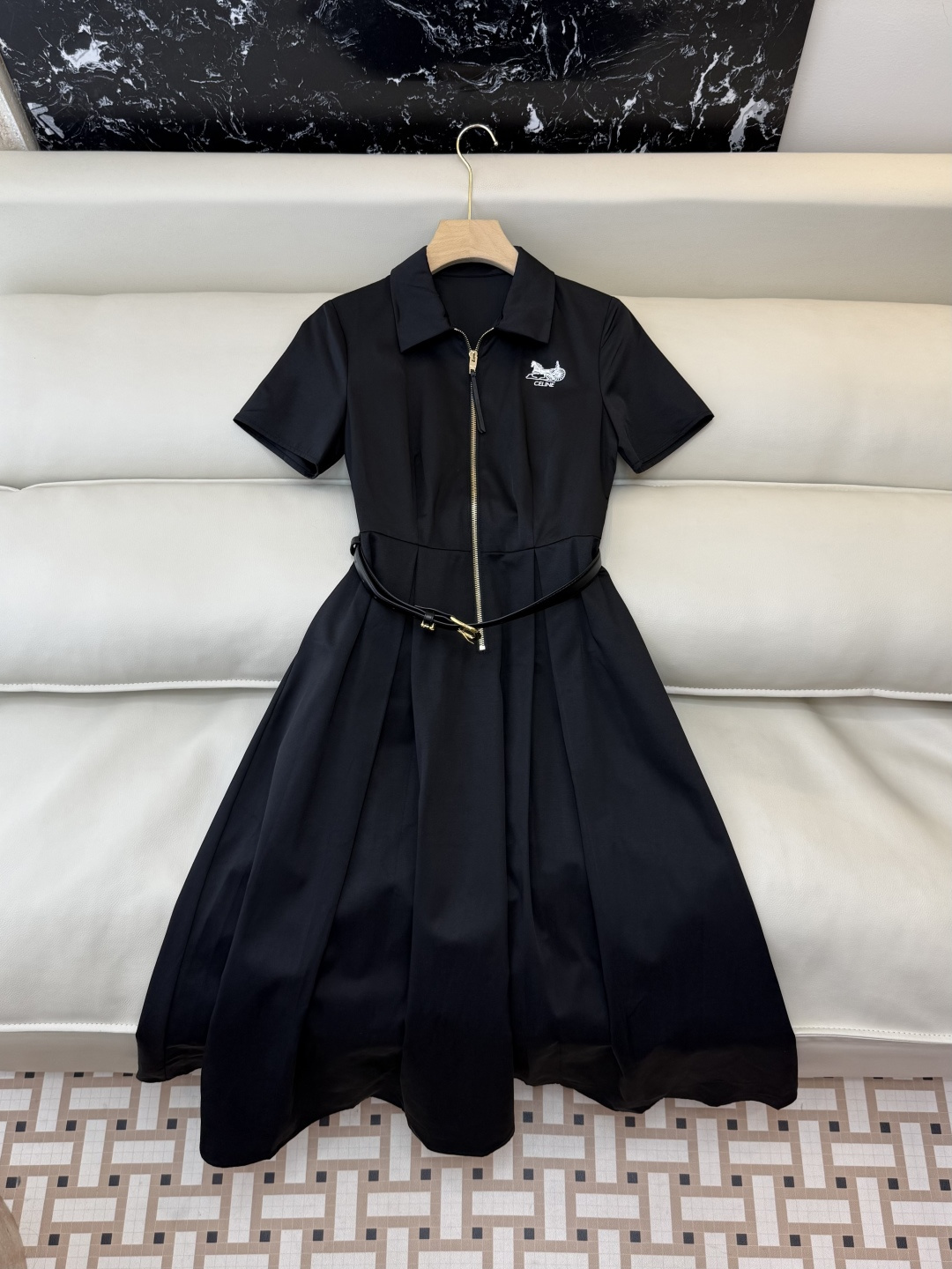 NO:791209,AW035# New Dress Factory P Celi* Carriage Embroidery Short Sleeve Dress Black Khaki SML,,celine,skirts,T-shirt,19860909AW035#新款连衣裙工厂P Celi* 马车绣花 短袖连衣裙 黑色卡其色 SML,,celine,skirts,T-shirt,,Women's clothing