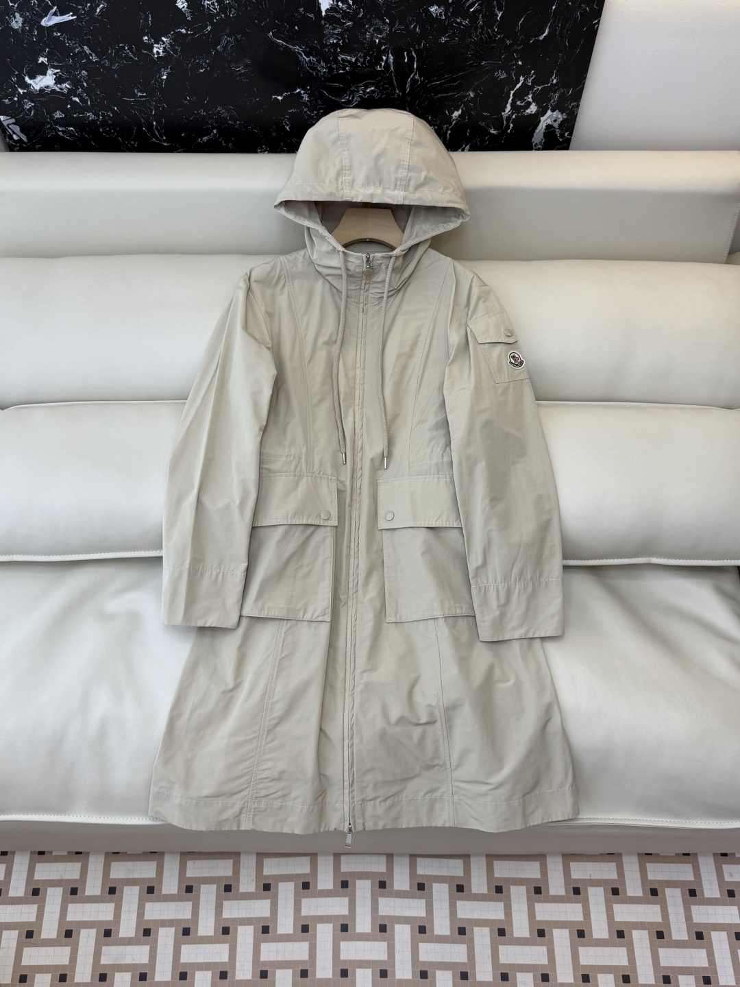 NO:791227,M2362-L# new coat Mon top version windproof hooded long coat windbreaker black apricot size 0-1-2,,jackets & coats,hats,19860909M2362-L#新款外套 Mon 顶级版 防风 带帽 长款 外套风衣 黑色 杏色 0-1-2码,,jackets & coats,hats,,Women's clothing
