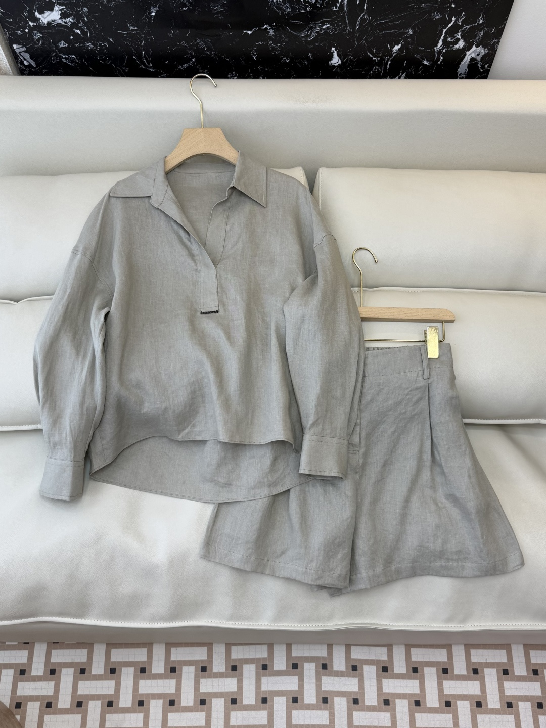 NO:776263,LZ26033#New set P BC linen long top shorts set two colors SML, women's clothing, shorts,19860909LZ26033#新款套装P BC 亚麻 长上衣短裤套装 两色 SML,女装,shorts,,Women's clothing