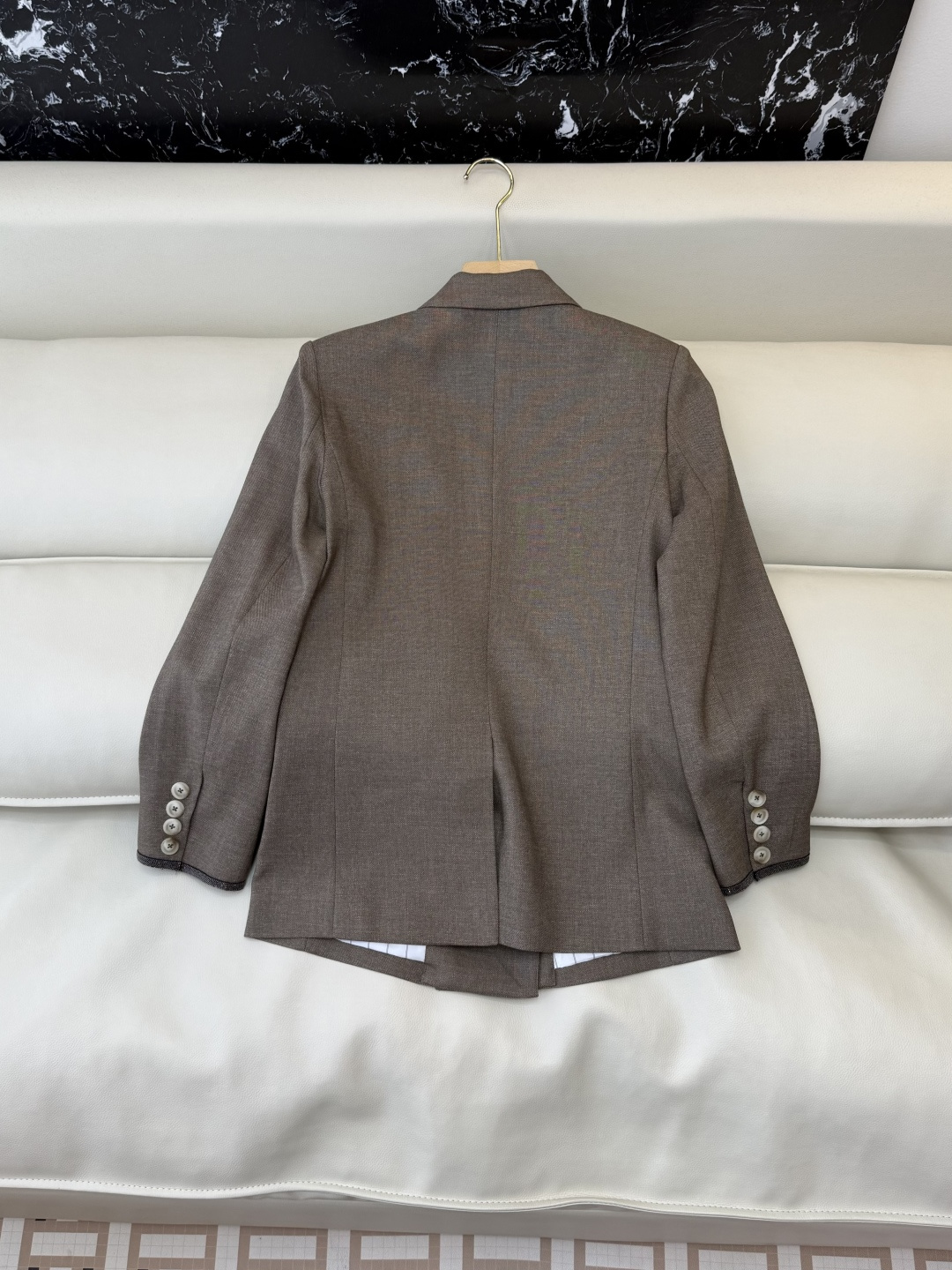 QX004#新款外套‼️70%亚麻 双排扣 长袖西装外套 SMLXL