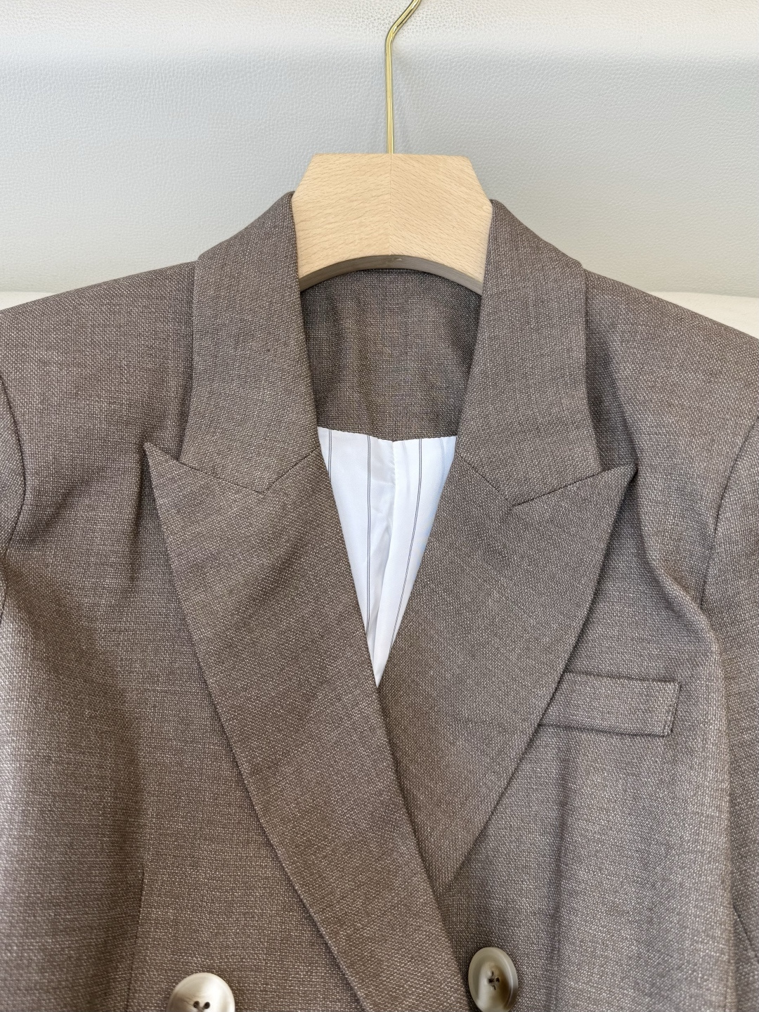 QX004#新款外套‼️70%亚麻 双排扣 长袖西装外套 SMLXL