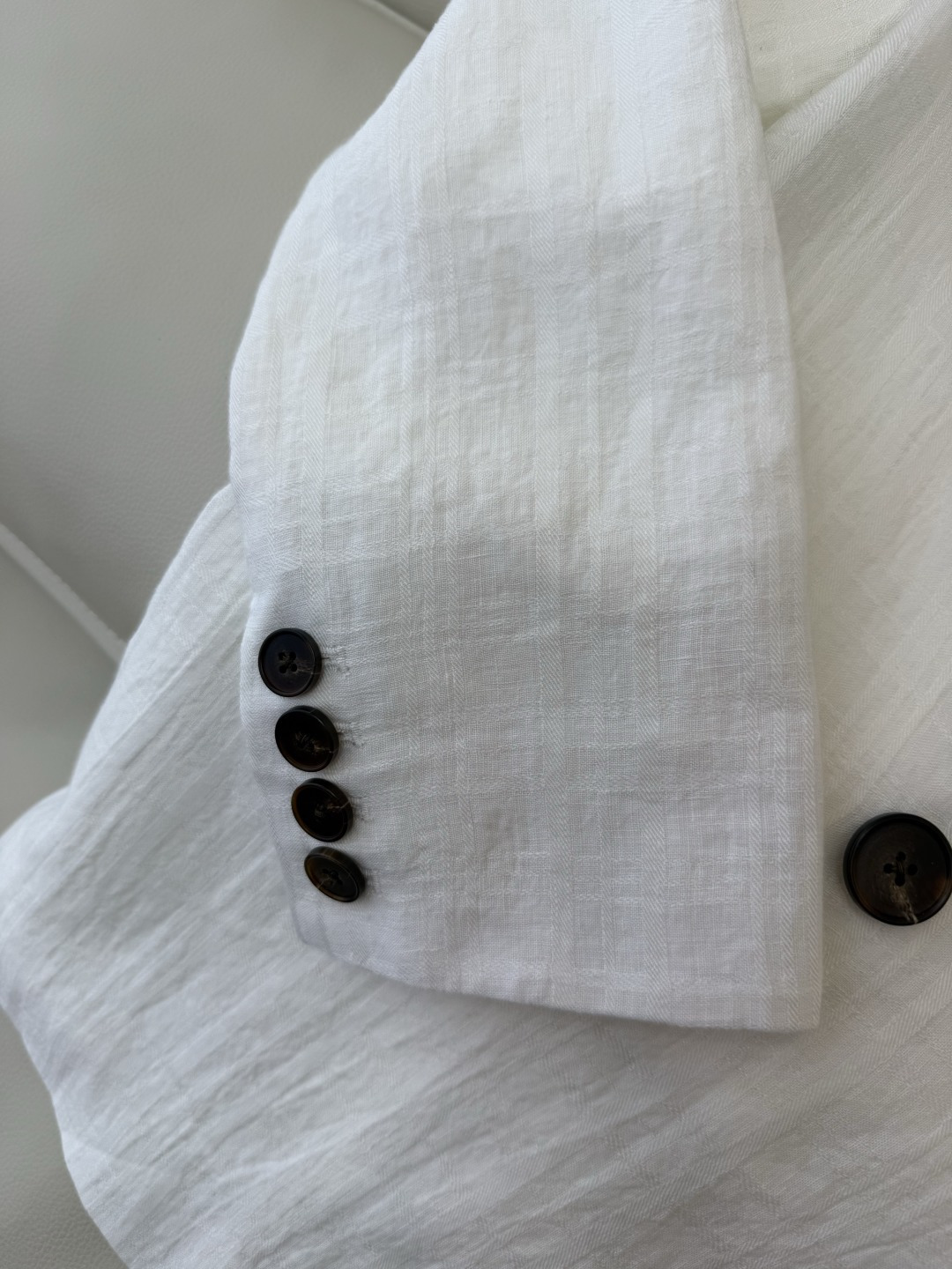 QX005#新款套装‼️极简风 100% 纯亚麻 长袖西装外套➕长裤套装 卡其色 白色 SMLXL