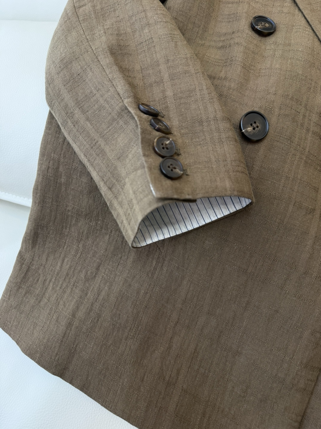 QX005#新款套装‼️极简风 100% 纯亚麻 长袖西装外套➕长裤套装 卡其色 白色 SMLXL