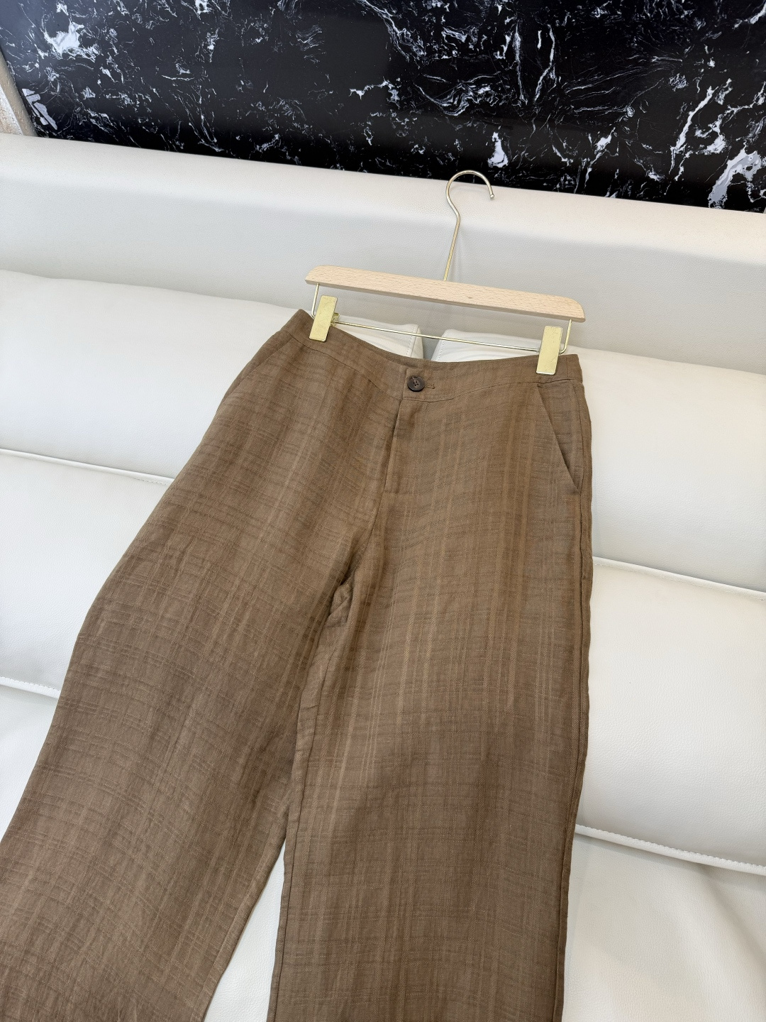 QX005#新款套装‼️极简风 100% 纯亚麻 长袖西装外套➕长裤套装 卡其色 白色 SMLXL