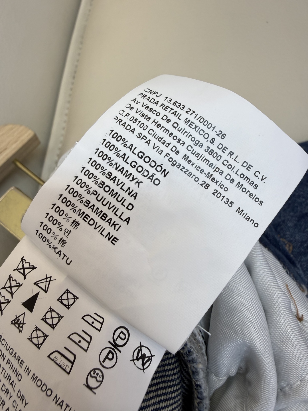 AW050#新款牛仔裤P‼️PR三角标 显瘦 长裤 牛仔裤蓝色 白色 26-30