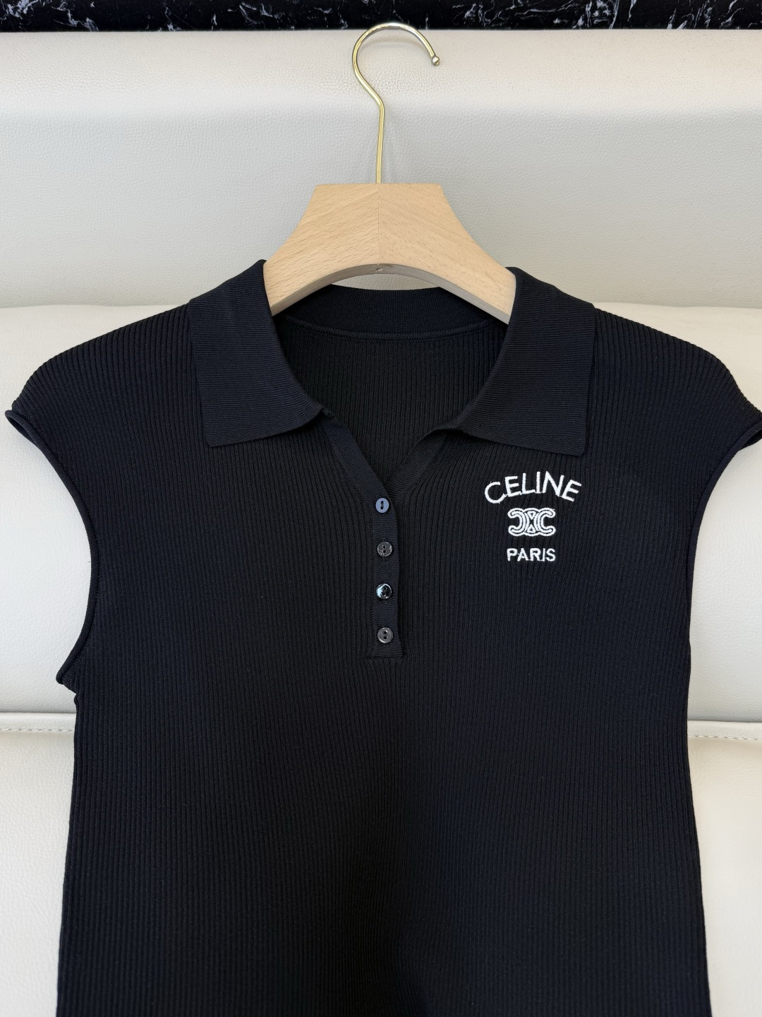 AW049#新款上衣P‼️Celine 字母绣花 短袖针织裙上衣 四色 SML