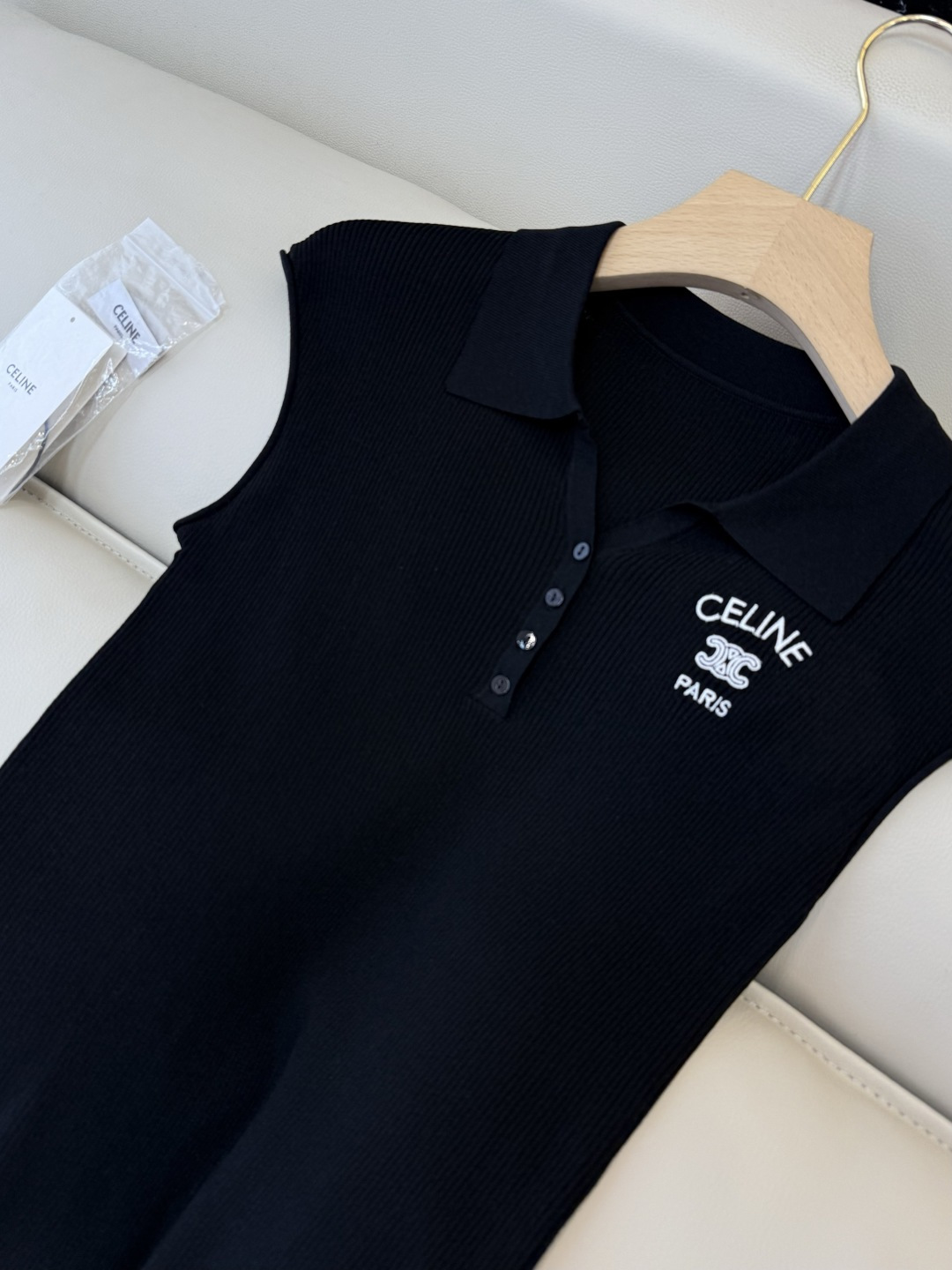 AW049#新款上衣P‼️Celine 字母绣花 短袖针织裙上衣 四色 SML