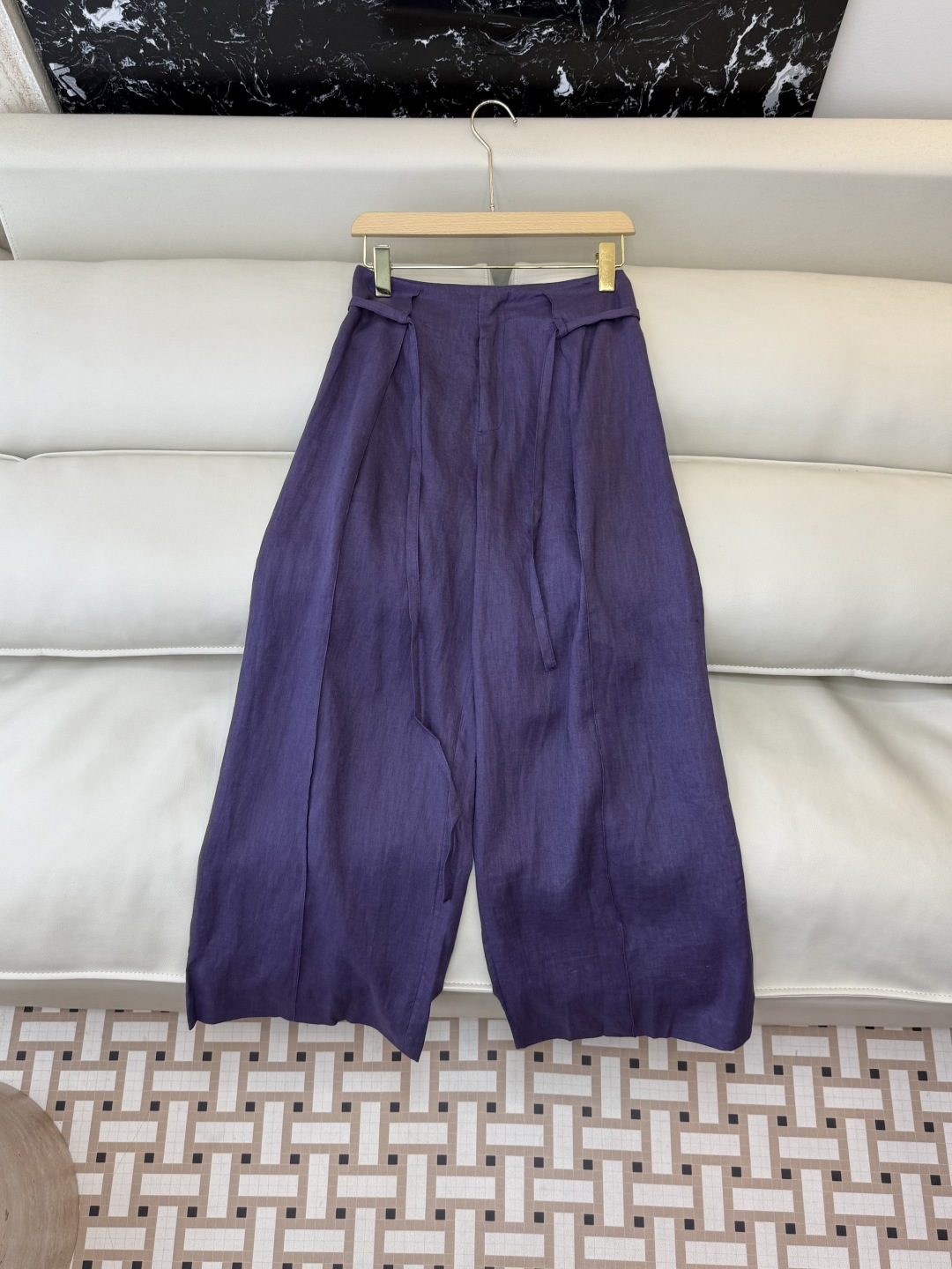 NO:802185,YJJ009# new pants factory minimalist style linen wide leg trousers purple mocha color SMLXL,,19860909YJJ009#新款裤子工厂 极简风 亚麻阔腿长裤 紫色 摩卡色 SMLXL,,,Women's clothing