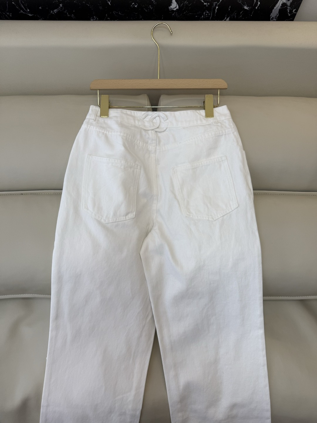 GU044#新款牛仔裤‼️小香 双C 牛仔长裤 白色 蓝色 36/38/40/42