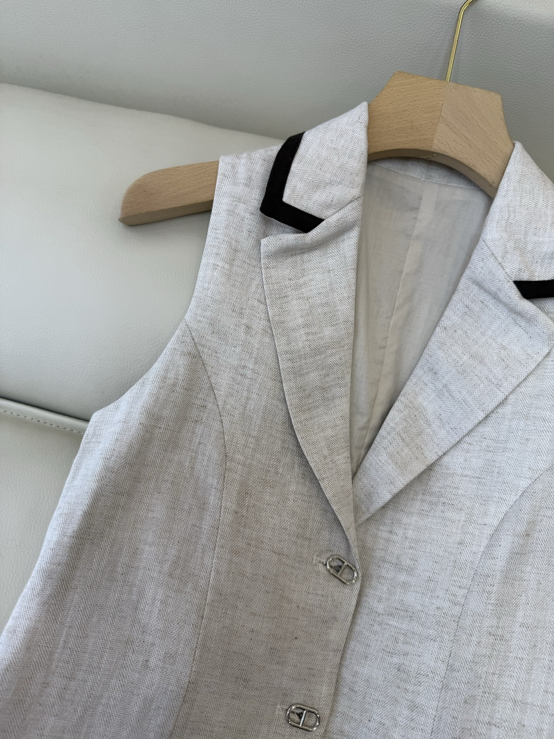 XM014#新款套装。极简风 亚麻马甲➕短裤套装 麻本色 SM L